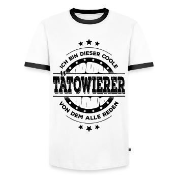 Tätowierer Geburtstag Tattoo Künstler Geschenk - Männer Kontrast-T-Shirt - Weiß/Schwarz - Vorne - AI Model Female 172 light (172cm) & AI Model Male 178 dark (178cm)