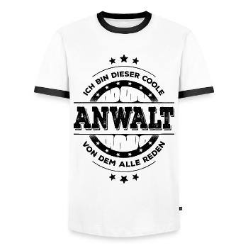 Anwalt Kollegen Geburtstag Jurastudium Geschenk - Männer Kontrast-T-Shirt - Weiß/Schwarz - Vorne - AI Model Female 172 light (172cm) & AI Model Male 178 dark (178cm)