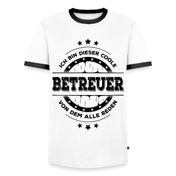 Betreuer Geburtstag Betreuertätigkeit Geschenk - Männer Kontrast-T-Shirt - Weiß/Schwarz - Vorne - AI Model Female 172 light (172cm) & AI Model Male 178 dark (178cm)