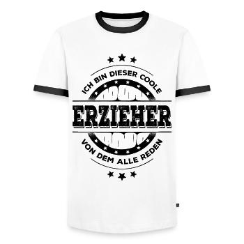 Erzieher Geburtstag Kindergärtner Geschenk - Männer Kontrast-T-Shirt - Weiß/Schwarz - Vorne - AI Model Female 172 light (172cm) & AI Model Male 178 dark (178cm)