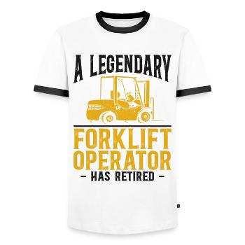 Certified Forklift Truck Operator - Männer Kontrast-T-Shirt - Weiß/Schwarz - Vorne - AI Model Female 172 light (172cm) & AI Model Male 178 dark (178cm)