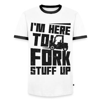 Certified Forklift Truck Operator - Men's Ringer Shirt - white/black - Front - AI Model Female 172 light (172cm) & AI Model Male 178 dark (178cm)