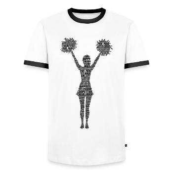 Cheerleader Cheerleading Cheer Girls - Men's Ringer Shirt - white/black - Front - AI Model Female 172 light (172cm) & AI Model Male 178 dark (178cm)