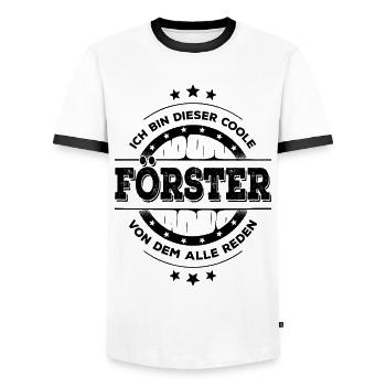 Förster Kollegen Geburtstag Waldarbeiter Geschenk - Männer Kontrast-T-Shirt - Weiß/Schwarz - Vorne - AI Model Female 172 light (172cm) & AI Model Male 178 dark (178cm)