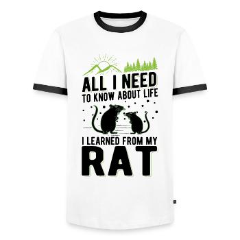 Rat Propriétaire de rat domestique - T-shirt contrasté Homme - blanc/noir - Devant - AI Model Female 172 light (172cm) & AI Model Male 178 dark (178cm)