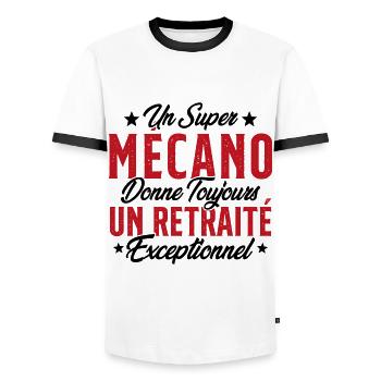 Mécano Papa Cadeau Drôle Fête Des Pères Garagiste - T-shirt contrasté Homme - blanc/noir - Devant - AI Model Female 172 light (172cm) & AI Model Male 178 dark (178cm)