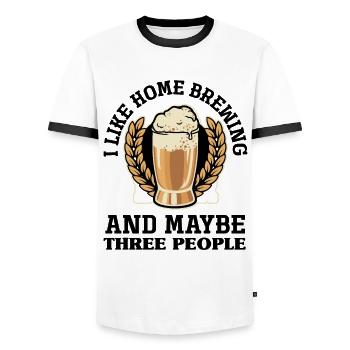 I Like Homebrewing And Maybe Three People Homebrew - Männer Kontrast-T-Shirt - Weiß/Schwarz - Vorne - AI Model Female 172 light (172cm) & AI Model Male 178 dark (178cm)