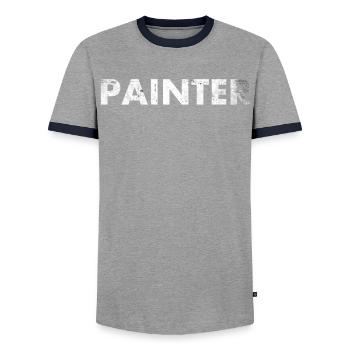 Painter-decorator-design For painter-artists - Men's Ringer Shirt - grey/navy  - Front - AI Model Female 172 light (172cm) & AI Model Male 178 light (178cm)