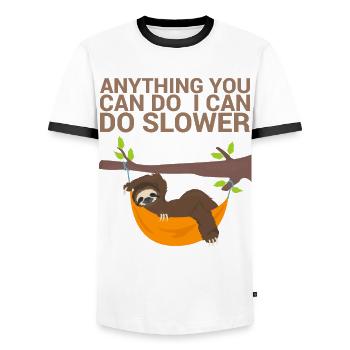 Everything you can do, I can do for - Men's Ringer Shirt - white/black - Front - AI Model Female 172 light (172cm) & AI Model Male 178 dark (178cm)