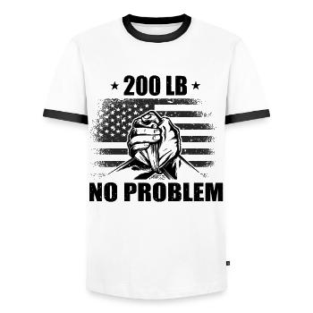 Armwrestler USA-Flaggen-Handdrücken - Männer Kontrast-T-Shirt - Weiß/Schwarz - Vorne - AI Model Female 172 light (172cm) & AI Model Male 178 dark (178cm)