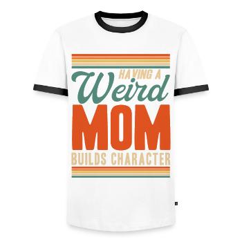 Irony Sarcastic Black Humor Gift - Men's Ringer Shirt - white/black - Front - AI Model Female 172 light (172cm) & AI Model Male 178 dark (178cm)