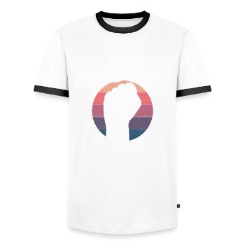 Empowerment of gender equality F - Men's Ringer Shirt - white/black - Front - AI Model Female 172 light (172cm) & AI Model Male 178 dark (178cm)