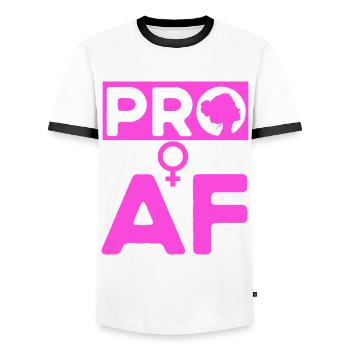 Feminism Feminist Equality of the Ges - Men's Ringer Shirt - white/black - Front - AI Model Female 172 light (172cm) & AI Model Male 178 dark (178cm)