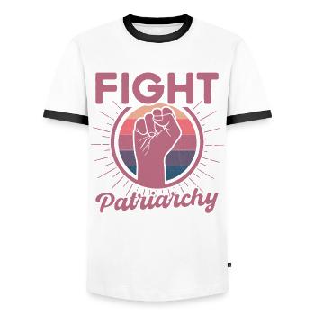 Empowerment of gender equality F - Men's Ringer Shirt - white/black - Front - AI Model Female 172 light (172cm) & AI Model Male 178 dark (178cm)