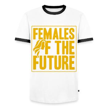 Gender equality Gender equality - Men's Ringer Shirt - white/black - Front - AI Model Female 172 light (172cm) & AI Model Male 178 dark (178cm)