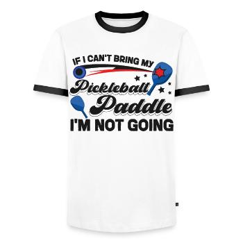 Pickleball If I Can't Bring My - Männer Kontrast-T-Shirt - Weiß/Schwarz - Vorne - AI Model Female 172 light (172cm) & AI Model Male 178 dark (178cm)