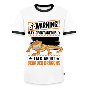 Avertissement Dragon Barbu Cadeau Dragon Barbu - T-shirt contrasté Homme - blanc/noir - Devant - AI Model Female 172 light (172cm) & AI Model Male 178 dark (178cm)