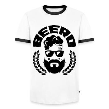 Beerd Graphic Homebrewing Winemaking Brewery Craft - Männer Kontrast-T-Shirt - Weiß/Schwarz - Vorne - AI Model Female 172 light (172cm) & AI Model Male 178 dark (178cm)