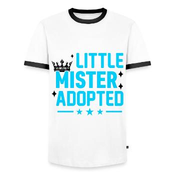 Little Mister Adopted Crown Stars First - Men's Ringer Shirt - white/black - Front - AI Model Female 172 light (172cm) & AI Model Male 178 dark (178cm)