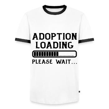 Adoption Laden Bitte Warten Laden Adoptionstag - Männer Kontrast-T-Shirt - Weiß/Schwarz - Vorne - AI Model Female 172 light (172cm) & AI Model Male 178 dark (178cm)
