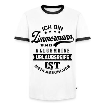 Zimmermann Urlaub Lustiges Zimmerer - Männer Kontrast-T-Shirt - Weiß/Schwarz - Vorne - AI Model Female 172 light (172cm) & AI Model Male 178 dark (178cm)