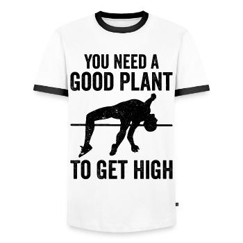 Fun pole vault - Men's Ringer Shirt - white/black - Front - AI Model Female 172 light (172cm) & AI Model Male 178 dark (178cm)