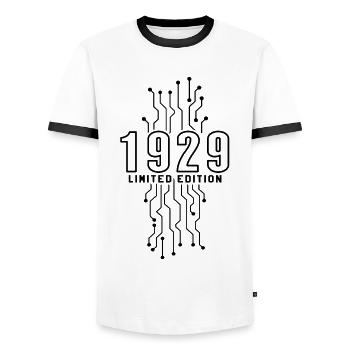 Birthday 1929 Gaming Limited Edition Gamer - Men's Ringer Shirt - white/black - Front - AI Model Female 172 light (172cm) & AI Model Male 178 dark (178cm)