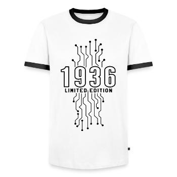 Anniversaire 1936 Gaming Limited Edition Gamer - T-shirt contrasté Homme - blanc/noir - Devant - AI Model Female 172 light (172cm) & AI Model Male 178 dark (178cm)