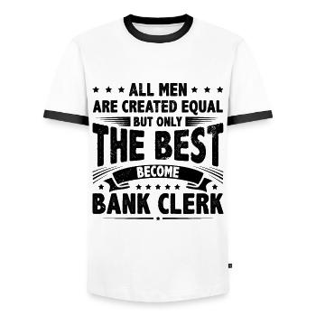 All Men Are Created Equal But Only The Best Become - Männer Kontrast-T-Shirt - Weiß/Schwarz - Vorne - AI Model Female 172 light (172cm) & AI Model Male 178 dark (178cm)