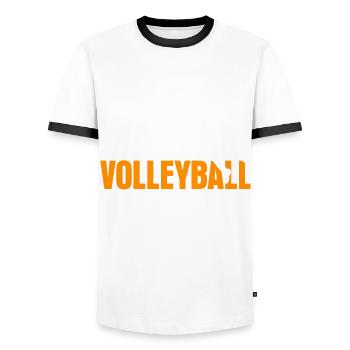 Volleyball Thérapie Volleyball Joueur de volleyball - T-shirt contrasté Homme - blanc/noir - Devant - AI Model Female 172 light (172cm) & AI Model Male 178 dark (178cm)