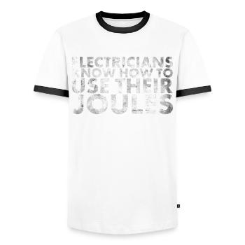 Elektriker Kennen Die Verwendung Für Lineman Und - Männer Kontrast-T-Shirt - Weiß/Schwarz - Vorne - AI Model Female 172 light (172cm) & AI Model Male 178 dark (178cm)