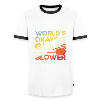 Glassblowing The best glass in the world - Men's Ringer Shirt - white/black - Front - AI Model Female 172 light (172cm) & AI Model Male 178 dark (178cm)