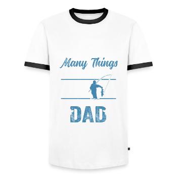 Fishing Rod Fisher Fish Fisherman Fishing Dad - Men's Ringer Shirt - white/black - Front - AI Model Female 172 light (172cm) & AI Model Male 178 dark (178cm)