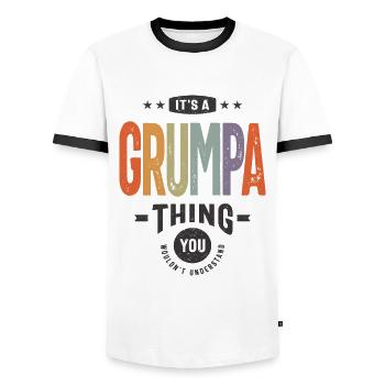 Mens c’est un truc de grumpa drôle papa grand-père - T-shirt contrasté Homme - blanc/noir - Devant - AI Model Female 172 light (172cm) & AI Model Male 178 dark (178cm)