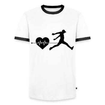 Parkour heartbeat - Men's Ringer Shirt - white/black - Front - AI Model Female 172 light (172cm) & AI Model Male 178 dark (178cm)