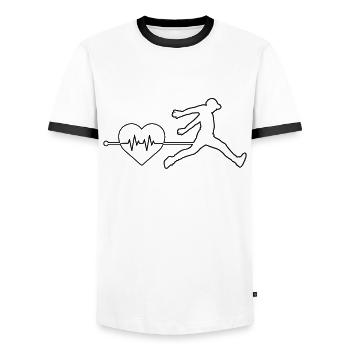 Parkour heartbeat - Men's Ringer Shirt - white/black - Front - AI Model Female 172 light (172cm) & AI Model Male 178 dark (178cm)