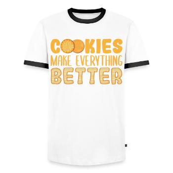 Dessert Lover Cookies Makeeverything Better For Ba - Männer Kontrast-T-Shirt - Weiß/Schwarz - Vorne - AI Model Female 172 light (172cm) & AI Model Male 178 dark (178cm)