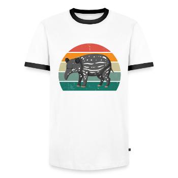 tapire tapirre elefanten elefant rüssel tapir - Männer Kontrast-T-Shirt - Weiß/Schwarz - Vorne - AI Model Female 172 light (172cm) & AI Model Male 178 dark (178cm)