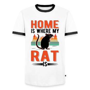 Zuhause ist wo meine Ratten sind - Männer Kontrast-T-Shirt - Weiß/Schwarz - Vorne - AI Model Female 172 light (172cm) & AI Model Male 178 dark (178cm)