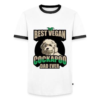 Cockapoo - Men's Ringer Shirt - white/black - Front - AI Model Female 172 light (172cm) & AI Model Male 178 dark (178cm)