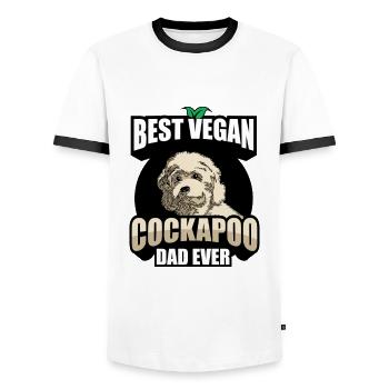 Cockapoo Papa | Dog breed Dogs Dog Gift Idea - T-shirt contrasté Homme - blanc/noir - Devant - AI Model Female 172 light (172cm) & AI Model Male 178 dark (178cm)