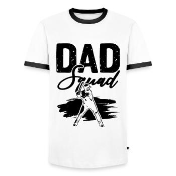 baseball dad squad - Männer Kontrast-T-Shirt - Weiß/Schwarz - Vorne - AI Model Female 172 light (172cm) & AI Model Male 178 dark (178cm)
