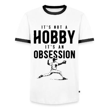 Passe-temps de baseball - T-shirt contrasté Homme - blanc/noir - Devant - AI Model Female 172 light (172cm) & AI Model Male 178 dark (178cm)