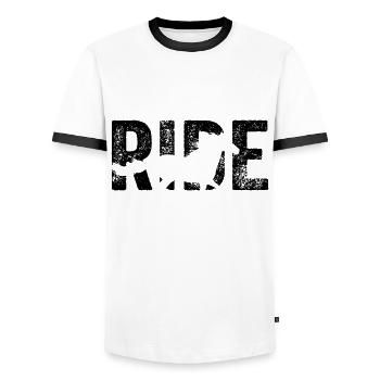 Pferde Reiten Wie Niemand Cowboy-rennpferd - Männer Kontrast-T-Shirt - Weiß/Schwarz - Vorne - AI Model Female 172 light (172cm) & AI Model Male 178 dark (178cm)