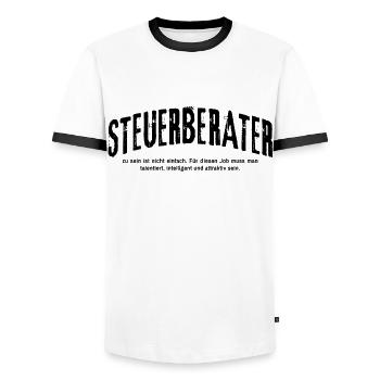Steuerberater zu sein ist nicht einfach - Männer Kontrast-T-Shirt - Weiß/Schwarz - Vorne - AI Model Female 172 light (172cm) & AI Model Male 178 dark (178cm)