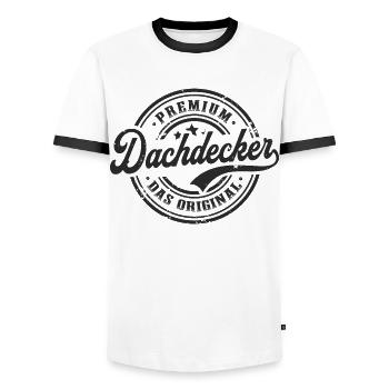 Dachdecker Spruch Original Dachdecken - Männer Kontrast-T-Shirt - Weiß/Schwarz - Vorne - AI Model Female 172 light (172cm) & AI Model Male 178 dark (178cm)