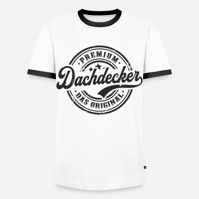 Dachdecker Spruch Original Dachdecken - Männer Kontrast-T-Shirt - Weiß/Schwarz