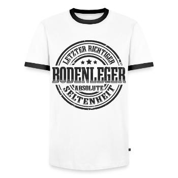 Bodenleger Absolute Seltenheit - Männer Kontrast-T-Shirt - Weiß/Schwarz - Vorne - AI Model Female 172 light (172cm) & AI Model Male 178 dark (178cm)