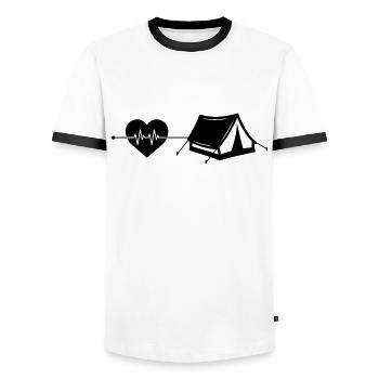 Motorhome heartbeat - Men's Ringer Shirt - white/black - Front - AI Model Female 172 light (172cm) & AI Model Male 178 dark (178cm)