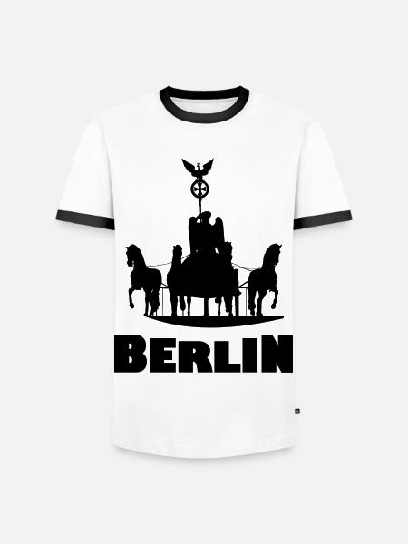 La capitale Berlin - T-shirt contrasté Homme - blanc/noir
